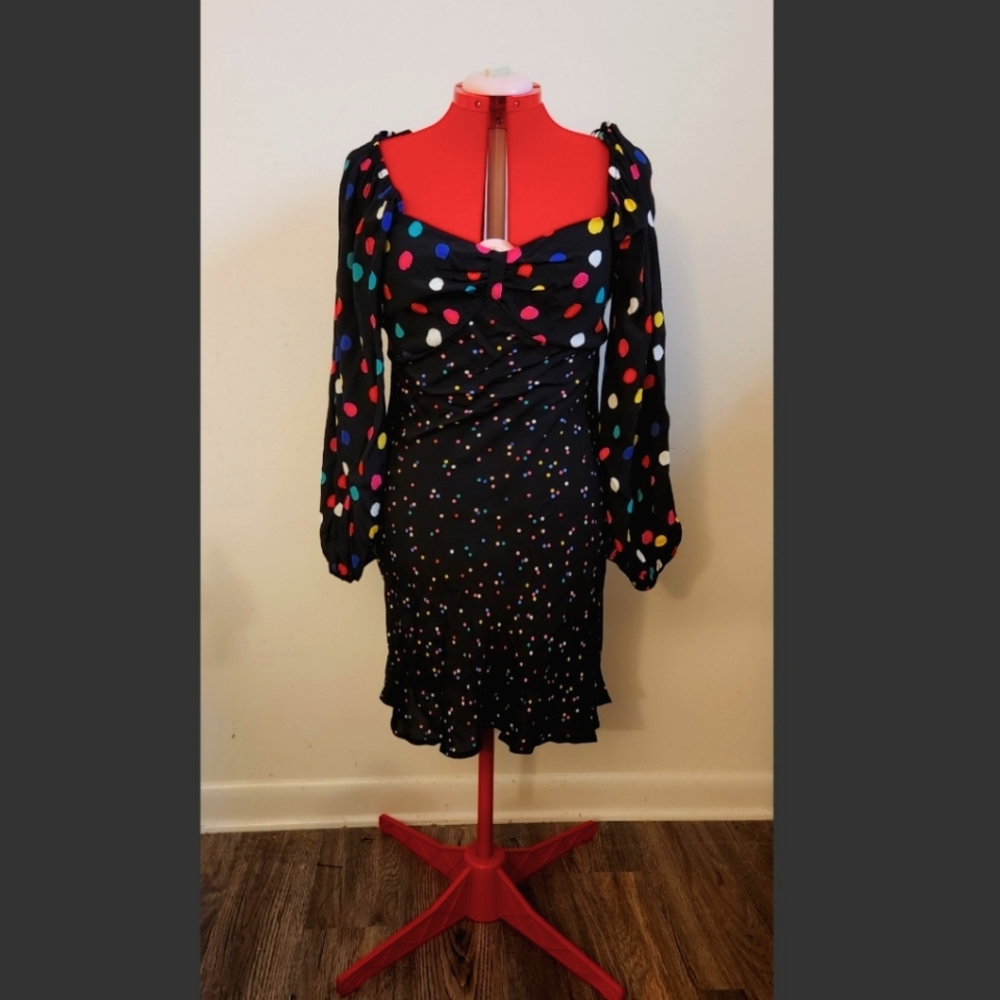 Rixo for Target Rainbow Polka Dot Surplice Babydoll Dress